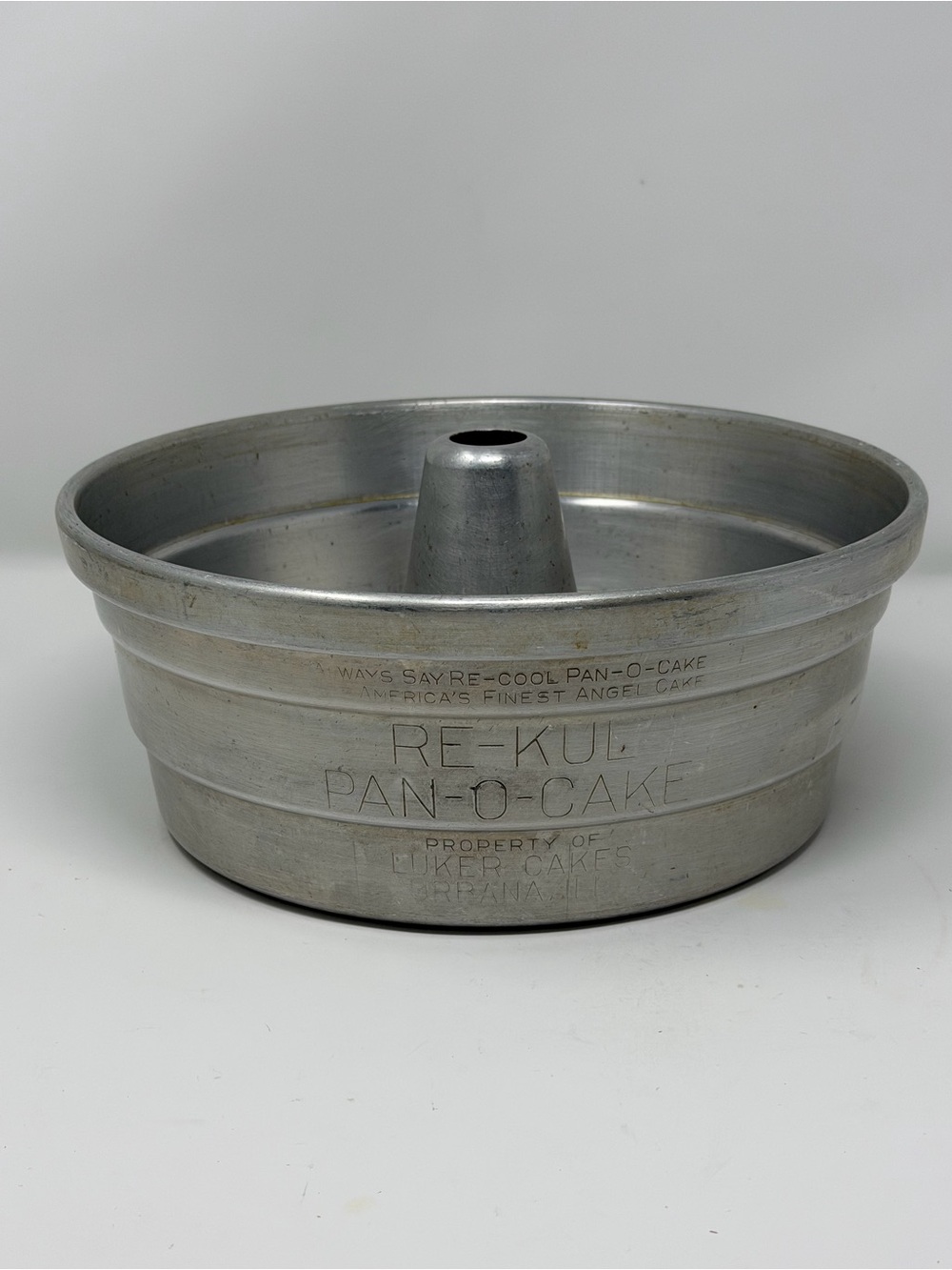 Vintage Luker Cakes Re-Kul Pan-O-Cake Aluminum Angel Food Cake Pan 9" 1.5 qt